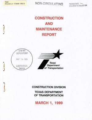 Primary view of object titled 'Texas Construction and Maintenance Report: March 1999'.