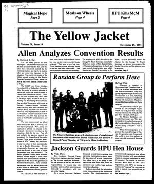 The Yellow Jacket (Brownwood, Tex.), Vol. 79, No. 10, Ed. 1, Tuesday, November 19, 1991