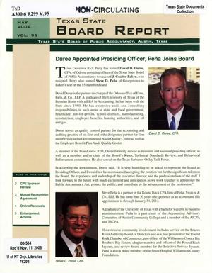 Texas State Board Report, Volume 95, May 2008