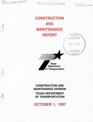 Primary view of object titled 'Texas Construction and Maintenance Report: October 1997'.