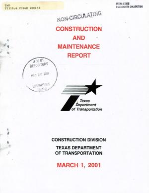 Texas Construction and Maintenance Report: March 2001