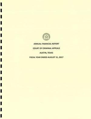 Primary view of object titled 'Texas Court of Criminal Appeals Annual Financial Report: 2017'.
