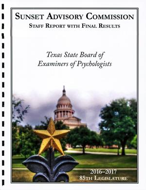 Staff Report with Final Results: Texas State Board of Examiners of Psychologists