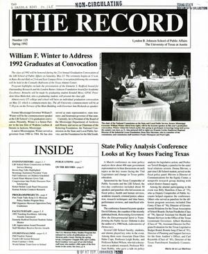 Primary view of object titled 'The Record, Number 125, Spring 1992'.