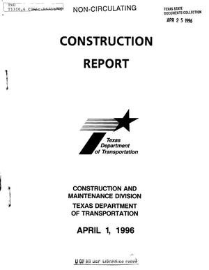 Primary view of object titled 'Texas Construction Report: April 1996'.