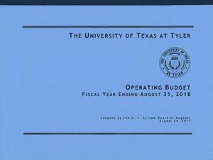 Primary view of object titled 'University of Texas at Tyler Operating Budget: 2018'.