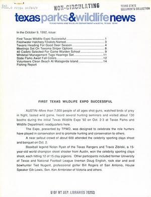 Primary view of object titled 'Texas Parks & Wildlife News, October 9, 1992'.