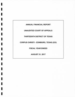 Primary view of object titled 'Texas Thirteenth Court of Appeals Annual Financial Report: 2017'.
