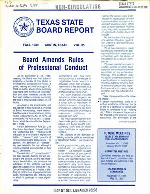 Texas State Board Report, Volume 35, Fall 1989