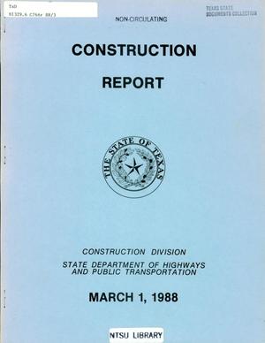 Texas Construction Report: March 1988