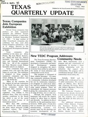 Texas Quarterly Update, Volume 3, Number 1, Fall 1983