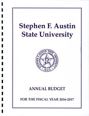 Stephen F. Austin State University Operating Budget: 2016-2017