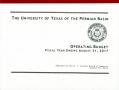 Book: University of Texas of the Permian Basin Operating Budget: 2017