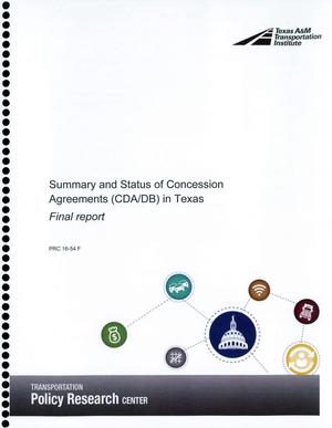 Summary and Status of concession agreements in Texas June 2016