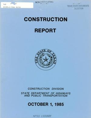 Texas Construction Report: October 1985