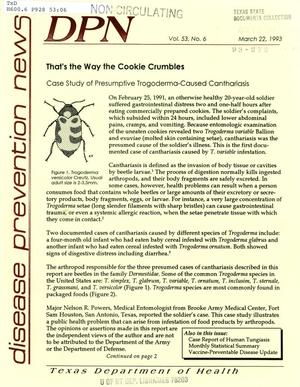Primary view of object titled 'Texas Disease Prevention News, Volume 53, Number 6, March 1993'.