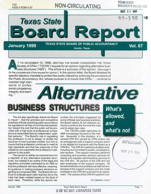 Texas State Board Report, Volume 67, January 1999