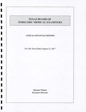 Texas Board of Podiatric Medical Examiners Annual Financial Report: 2017