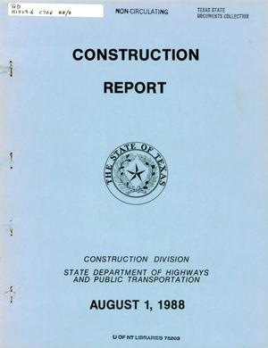 Primary view of object titled 'Texas Construction Report: August 1988'.