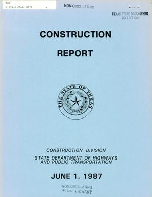 Primary view of object titled 'Texas Construction Report: June 1987'.