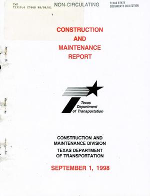 Primary view of object titled 'Texas Construction and Maintenance Report: September 1998'.