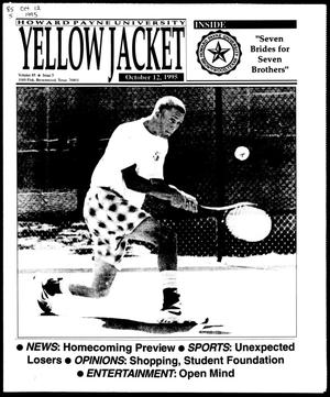 Primary view of object titled 'Howard Payne University Yellow Jacket (Brownwood, Tex.), Vol. 85, No. 5, Ed. 1, Thursday, October 12, 1995'.
