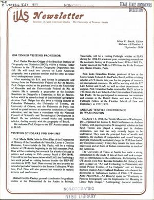 ILAS Newsletter, Volume 18, Number 1, September 1984