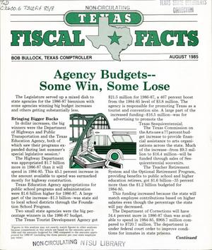 Texas Fiscal Facts: August 1985