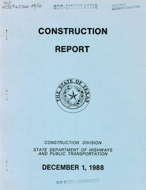 Texas Construction Report: December 1988