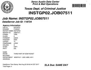 Texas Inmate Monthly Report: July 2017, Part 3