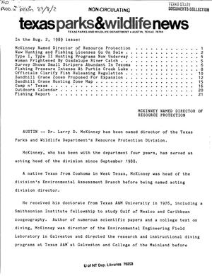 Primary view of object titled 'Texas Parks & Wildlife News, August 2,1989'.