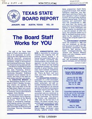 Texas State Board Report, Volume 29, January 1988