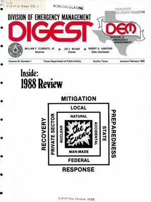 Primary view of object titled 'Division of Emergency Management Digest, Volume 35, Number 1, January-February 1989'.