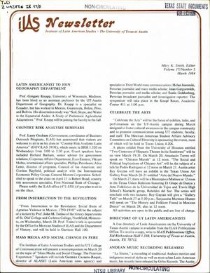 Primary view of object titled 'ILAS Newsletter, Volume 17, Number 5, March 1984'.