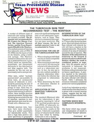 Texas Preventable Disease News, Volume 52, Number 9, May 2, 1992