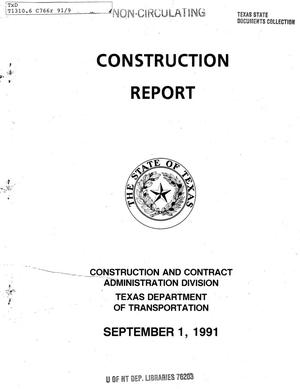 Texas Construction Report: September 1991