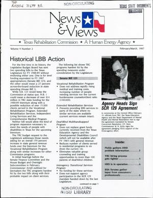 Primary view of object titled 'News & Views, Volume 9, Number 2, February/March 1987'.