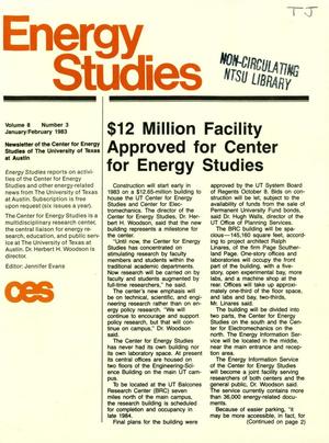 Energy Studies, Volume 8, Number 3, January/February 1983