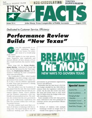 Primary view of object titled 'Texas Fiscal Facts, Number 91-4, August 1991'.