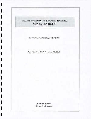 Texas Board of Professional Geoscientists Annual Financial Report: 2017