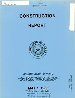 Primary view of object titled 'Texas Construction Report: May 1985'.