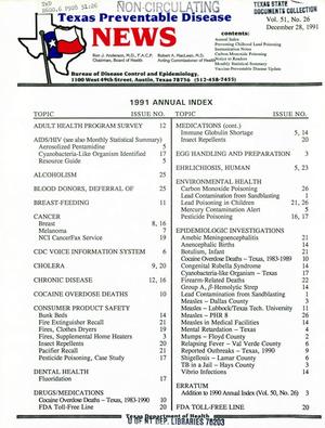 Texas Preventable Disease News, Volume 51, Number 26, December 28, 1991