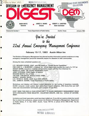 Division of Emergency Management Digest, Volume 29, Number 1, January 1983