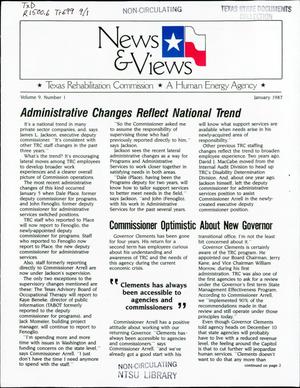 Primary view of object titled 'News & Views, Volume 9, Number 1, January 1987'.