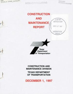 Texas Construction and Maintenance Report: December 1997