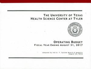 Primary view of object titled 'University of Texas Health Science Center at Tyler Operating Budget: 2017'.