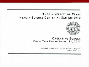 University of Texas Health Center at San Antonio Operating Budget: 2017