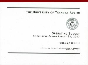 Primary view of object titled 'University of Texas at Austin Operating Budget: 2017, Volume 2'.