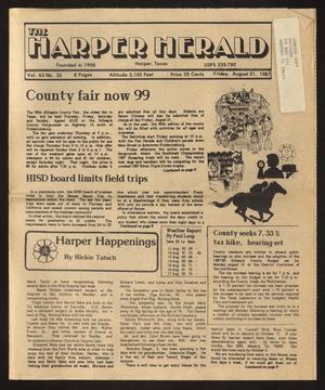The Harper Herald (Harper, Tex.), Vol. 63, No. 33, Ed. 1 Friday, August 21, 1987