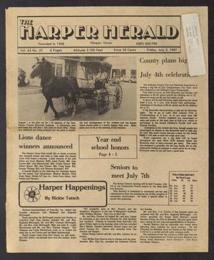 The Harper Herald (Harper, Tex.), Vol. 63, No. 27, Ed. 1 Friday, July 3, 1987